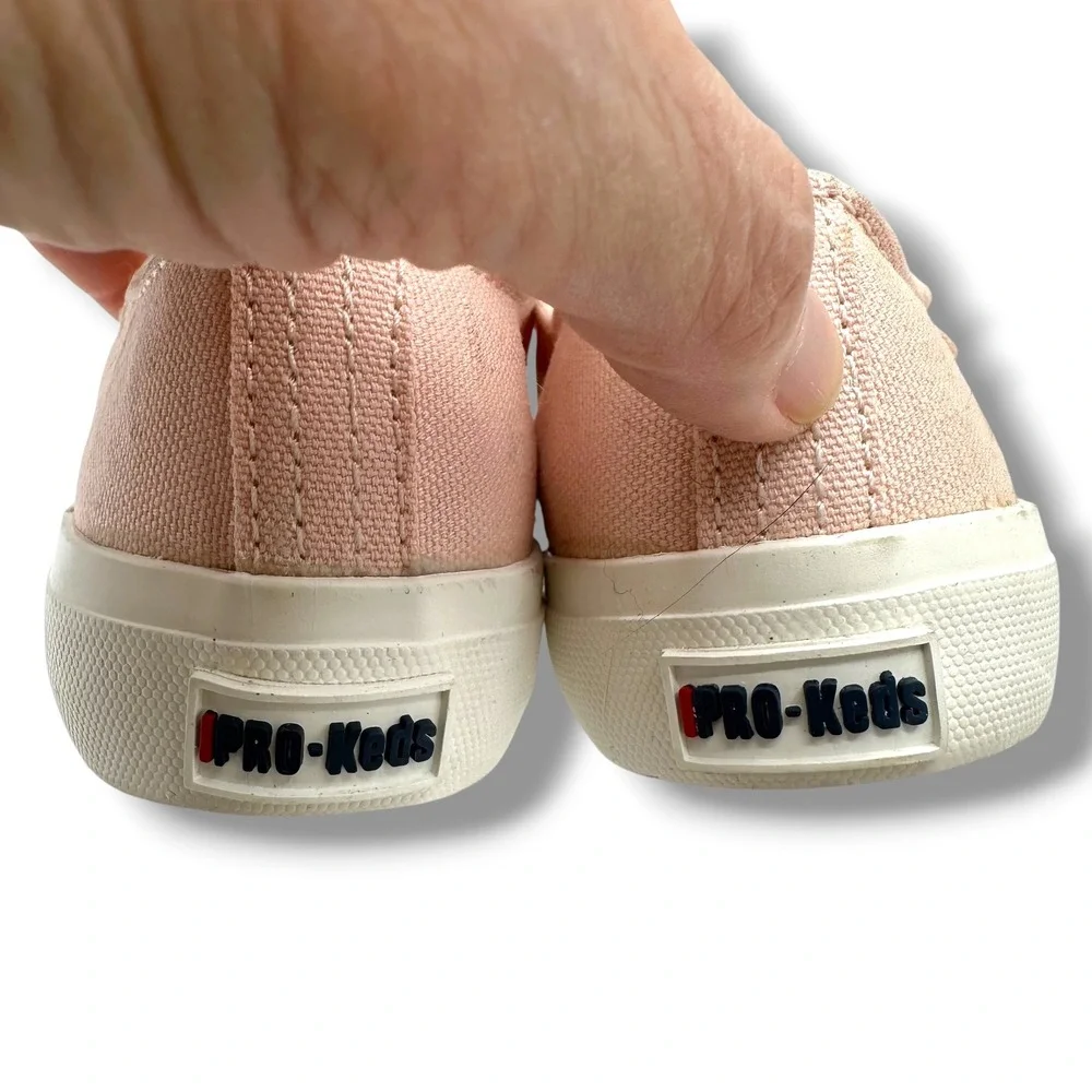 Pro-Keds Royal Lo Kids Pink Canvas Low Top Hook Loop Sneakers Size 10